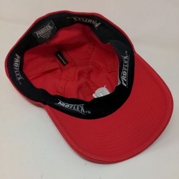 Proflex Men's Fitted Hat Red Size L/XL Embroidered DL Logo Stretch - Picture 7 of 8